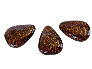 Lampe de Murano grande goutte de déchirure perles de verre léopard feuille d'or bronze quantité 3