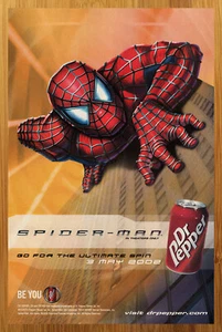 2002 Spider-Man Movie Dr. Pepper Promo Print Ad/Poster Official Marvel Promo Art - Picture 1 of 4