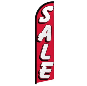 Sale Windless Advertising Swooper Flag Sale Flag RD/WT - Picture 1 of 2
