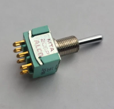 (20-PCS) Interruptor de palanca DPDT Montaje en panel, TE / Alcoswitch, MTA-206P Foto 1 de 2