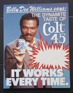 (New Old Stock) Colt 45 Malt Liquor 1985 Billy Dee Williams Advertising Sign - Picture 1 of 3
