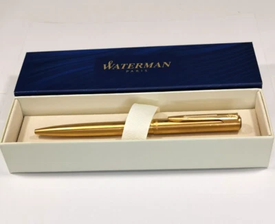 24 Karat Vergoldet Waterman Allure Gradute Edelstahl + Gravur Kugelschreiber - Bild 1 von 4