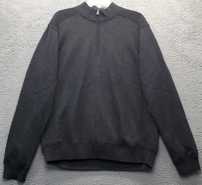 Greg Norman Golf Sweatshirt Mens Large Black Performance Ribbed Cuff Quarter Zip - Image 1 of 4