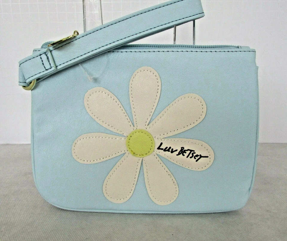 Luv Betsey Johnson Daisy Wristlet Floral Blue Clutch 8" x 6" NWT - Image 1 of 4