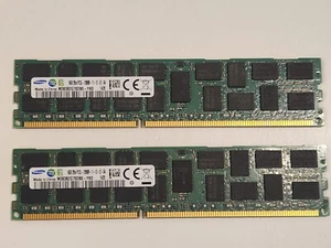 2x Samsung 16GB 2Rx4 PC3L-12800R DDR3-1600 1.35V ECC REG RDIMM Server Memory RAM - Photo 1/2