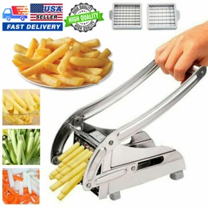Cortador de patatas fritas de acero inoxidable cortador de verduras cortador cortador 2 hojas - Imagen 1 de 13
