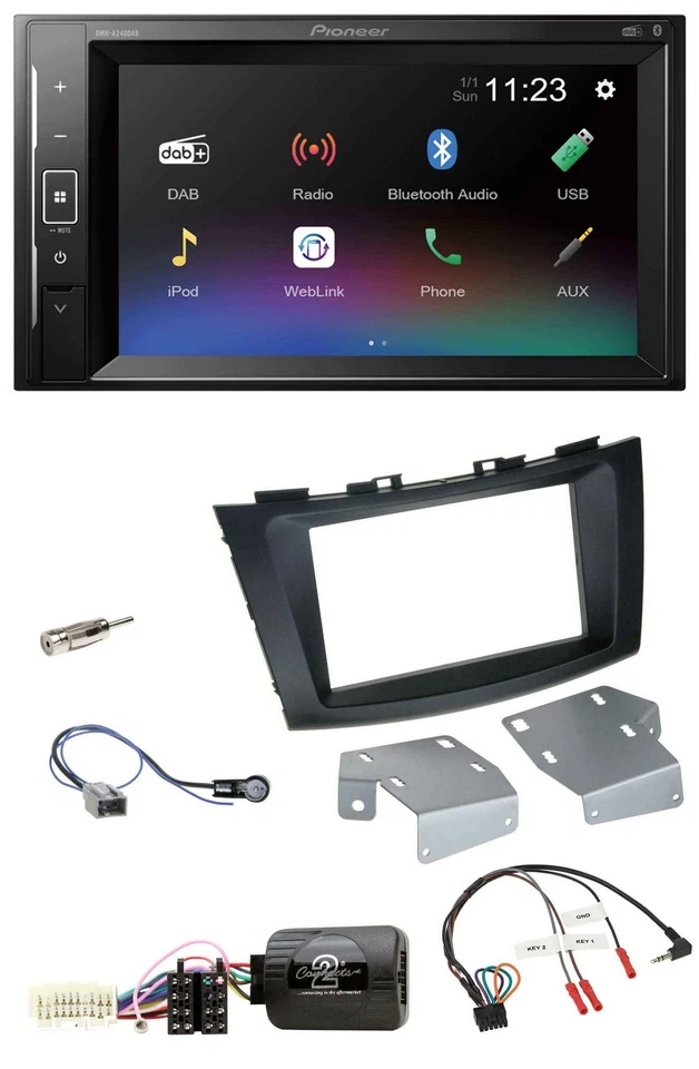 Pioneer DAB Lenkrad 2DIN Bluetooth USB Autoradio für Suzuki Swift ab 2011 - Bild 1 von 4