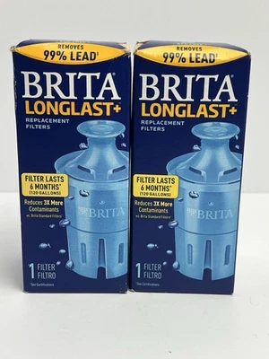 2 Brita Longlast+ Plus Replacement Filters for Pitchers Dispensers NEW SEALED - Image 1 of 4