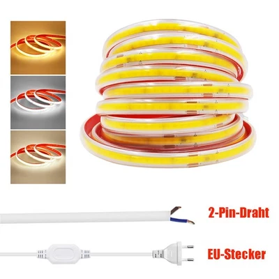 230V LED COB Streifen 240LED/m Lichtband Stripe keine Lichtpunkte Selbstklebend - Bild 1 von 4