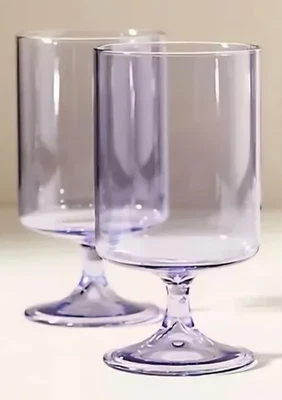 Anthropologie The Morgan 系列丁香短酒杯 2 件套全新带盒 — 第 1/4 张图片