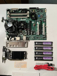 NVIDIA nFORCE 680i LT SLI INTEL C2Q Q9400 4GB CORSAIR RAM GEFORCE 7200GS - Picture 1 of 24