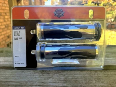 Harley-Davidson 56518-02 Flames Hand Grips - New OEM *See Pictures For Bike Fit* - Image 1 of 4