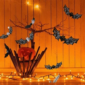 120PCS Halloween Pipistrelli Adesivi 3D per Decorazione Parete, Finestra, Casa e Festa - Foto 1 di 13