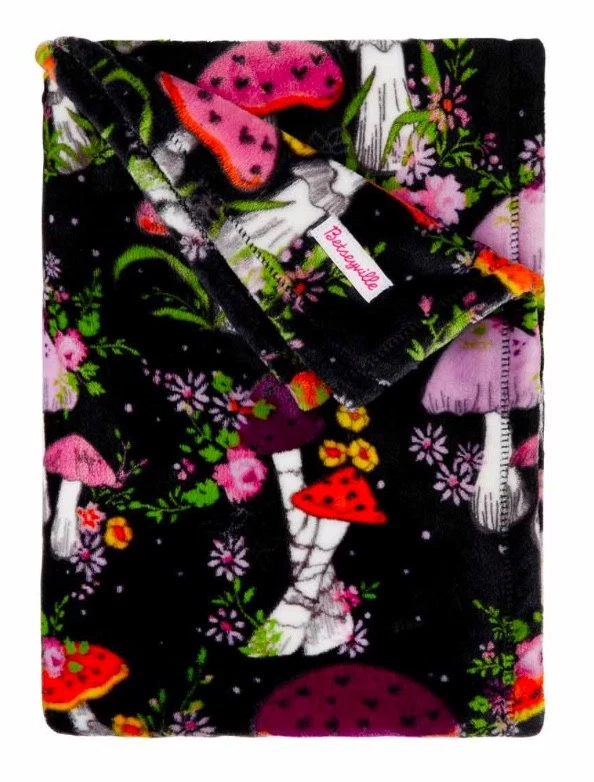 Manta de Halloween Betseyville Betsey Johnson Nueva con Etiquetas Mushie de Setas RARA Peluche Foto 1 de 1