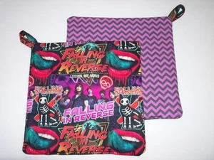 Almohadilla caliente de cocina con estampado de banda inversa que cae NUEVA idea de regalo hecha a mano - Imagen 1 de 4