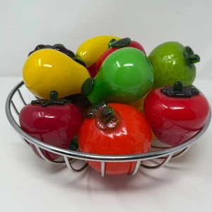 Set frutta in vetro con cesto stile vintage arte vetro arredo cucina 14 pezzi - Foto 1 di 14