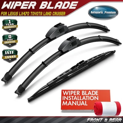 3 peças 20" & 20" & 16" lâminas de limpador de para-brisa para Lexus LX470 Toyota Land Cruiser - Imagem 1 de 4