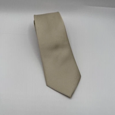 Alexander Logan Men's Gold Polyester Necktie Solid Color 58/3 Sharp Dress Tie - Image 1 of 4