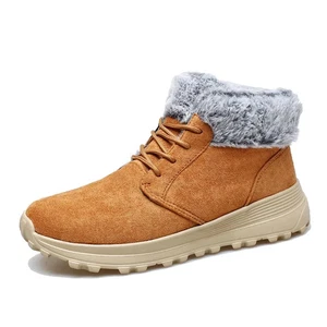  Herren Stiefel Freizeit Robust Wanderschuhe Leder Rutschfest Hoch Schneestiefel - Bild 1 von 21