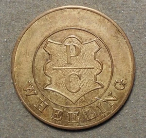 B884 Wheeling, P/C (Blank). Brass, 32mm - Picture 1 of 2