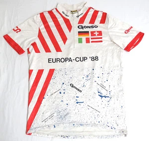 vtg Gonso 1988 EUROPA CUP CYCLING Jersey LARGE Race Competitor VCR Germany Swiss - Picture 1 of 5