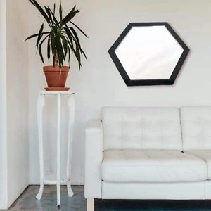 Hexagon Shaped Mirrors with a Colour Frame of your choice & Hooks - Picture 1 of 11