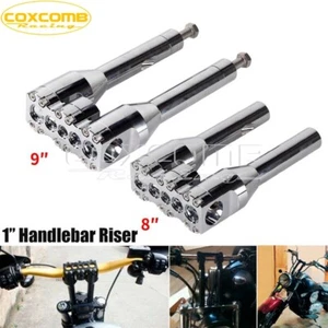 Gloss Chorme Upright 8" Rise 1" Handlebar Clamp for Harley Dyna Low Rider FXDL - Bild 1 von 11