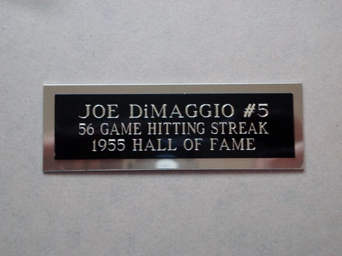 Joe DiMaggio Nameplate For A Signed Baseball Ball Cube Or Card Plaque 1 X 3 Cover