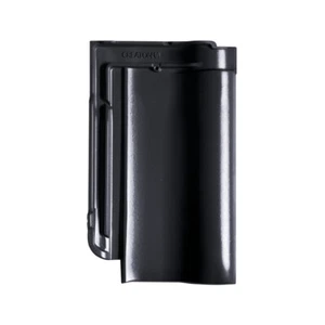 Dachziegel Creaton Harmonie Finesse schwarz glasiert Flachdachziegel Ton Muster - Bild 1 von 2