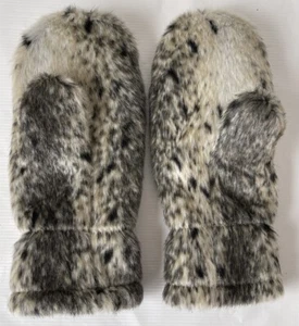 POLAR MITTS Mittens Women’s Small Faux Animal Fur, Made in USA EUC - Picture 1 of 3