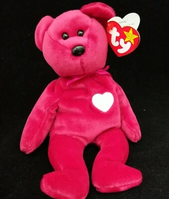 Ty Beanie Baby VALENTINA Bean Bag NEW Bear Babies Plush MWT 1998 Retired Vintage - Image 1 of 4