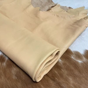 Avetco Beige Full Grain Cow Leather – 3 oz Rough Cut Hide by Square Foot - Picture 1 of 4