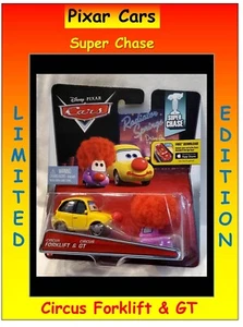 Pixar Cars Radiator Springs DriveIn Super Chase Circus Forklift & GT - Picture 1 of 1