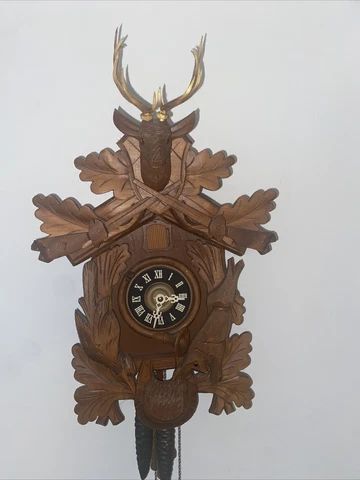 German made Badishe. Linden Wood Hunter Cuckoo Clock Cover