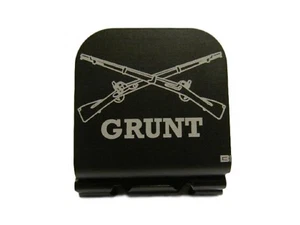 Infantry Crossed Rifles With Grunt Laser Etched Aluminum Hat Clip Brim-it - Picture 1 of 10