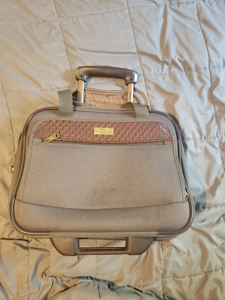 "Bolso de viaje para computadora portátil TOMMY BAHAMA equipaje de mano negro marrón Randa 17""" Foto 1 de 4