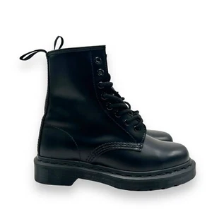 Dr Martens 1460 Mono Men's Size 4 US Black Smooth Leather Lace Up Ankle Boots - Picture 1 of 10
