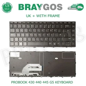 Repuesto para teclado portátil diseño HP PROBOOK 430 440 445 G5 con marco - Imagen 1 de 3
