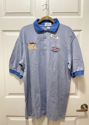 Vintage Men's Polo Shirt  Amoco Embroidered Size L Sea Palms by Hartwell USA NWT - Image 1 of 4