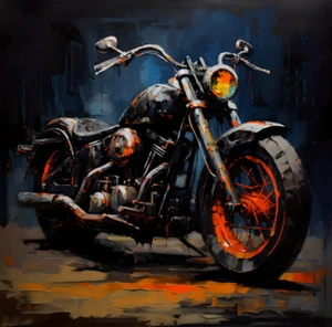 Motorcycle Abstract Canvas Wall Art Print Picture Home Decor Poster Painting - Picture 1 of 9
