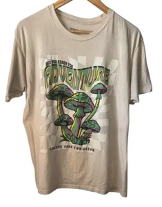 Inspired Culture Mushrooms Tee Sz L “Are You Ready For Adventure” Novelty - Picture 1 of 7