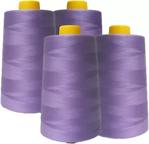 4Pack of 6000 Yard Spools Sewing Thread All Purpose Spun Polyester Overlock Cone - Picture 1 of 53