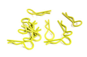 Precision Color Bent-Up Body Clips (10) for 1/10 RC Cars & Trucks (LxW=23x9mm)