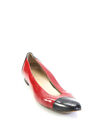 Salvatore Ferragamo Womens Leather Cap Toe Two Tone Slip On Flats Red Size 7