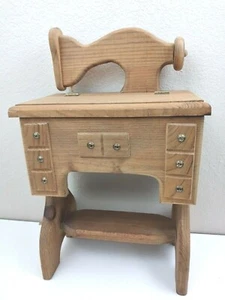 Replica macchina da cucire a pedale scatola portaoggetti in legno 18'' - Foto 1 di 3