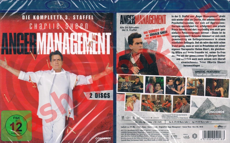 Blu-ray ANGER MANAGEMENT TV SERIES SEASON 3 Charlie Sheen Shawnee Smith Region B - Image 1 of 1