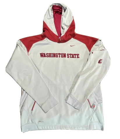 Washington State University WSU Cougars Nike Therma Fit Hoodie Size M Vintage Cover
