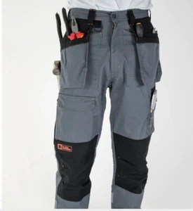BLACK HAMMER MENS WORK TROUSERS MULTI POCKETS CARGO GREY 38W / 29L - Picture 1 of 1