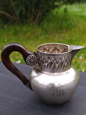  Pot à Lait Crémier en Argent Massif Poinçon Minerve XIXeme - Photo 1/4