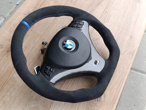 BMW Steering Wheel PADDLE E92 E90 E91 E93 E81 E82 E87 E88 M Flat Bottom Suede - Picture 1 of 16